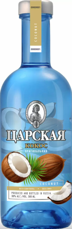 Водка "ЦАРСКАЯ ОРИГИНАЛЬНАЯ КОКОС" 0,5л