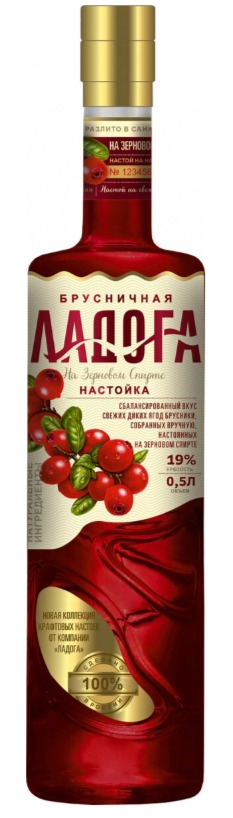Настойка сладкая "ЛАДОГА БРУСНИЧНАЯ" 0.5л