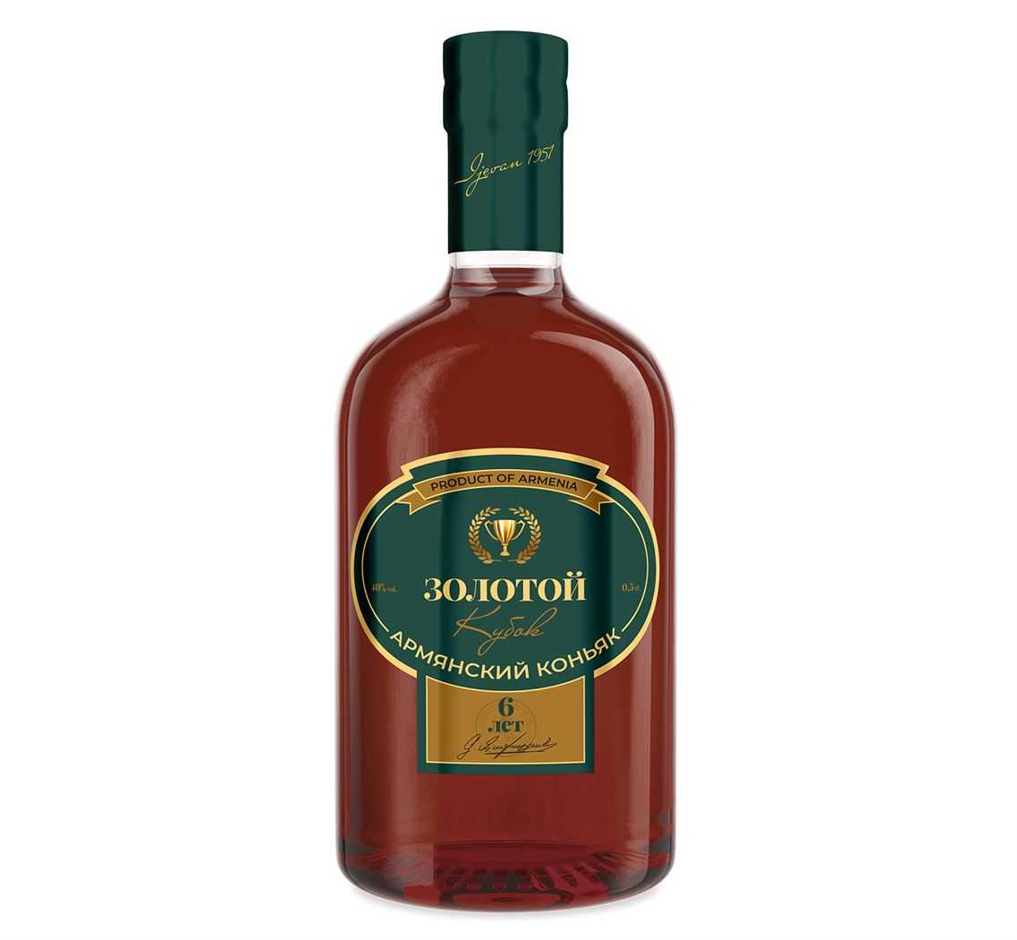 Коньяк Армянский "ЗОЛОТОЙ КУБОК" 6л. 0.5л.