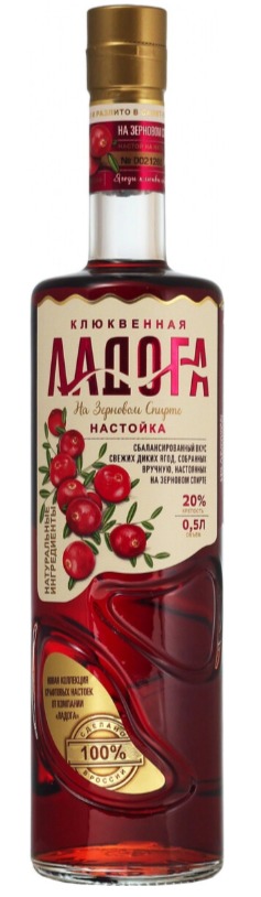 Настойка сладкая "ЛАДОГА КЛЮКВЕННАЯ" 0.5л