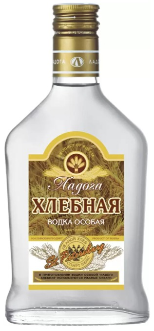 Водка "ЛАДОГА ХЛЕБНАЯ" 0.25л фляга